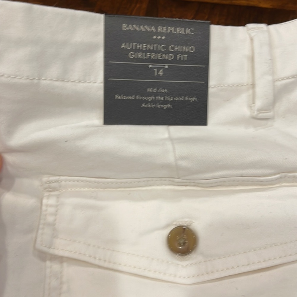 NWT Banana Republic White Straight Leg Pants size 14 - Picture 4 of 5